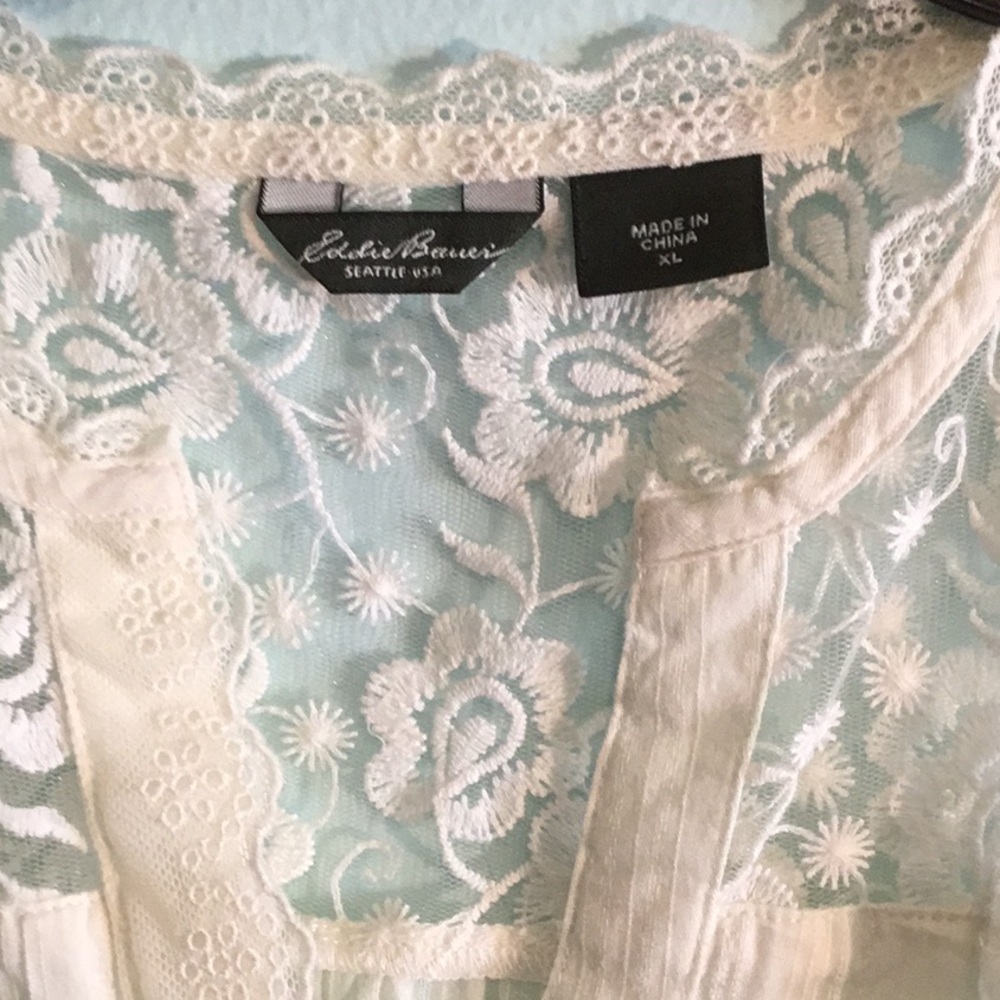 Eddie Bauer Ivory Lace Blouse - Picture 2 of 7